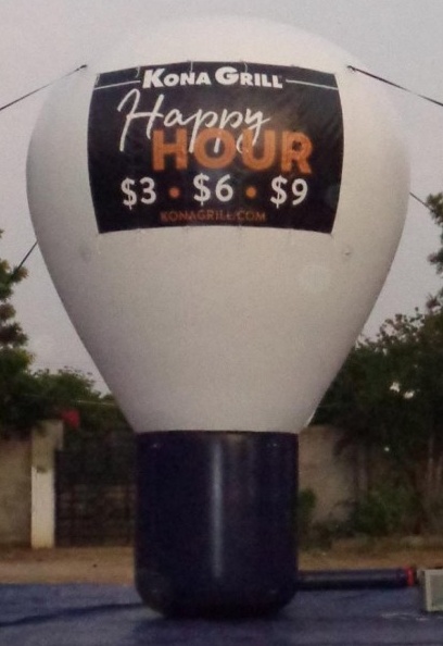 Black White Rooftop Ad Kona Grill Happy Hour Balloon
