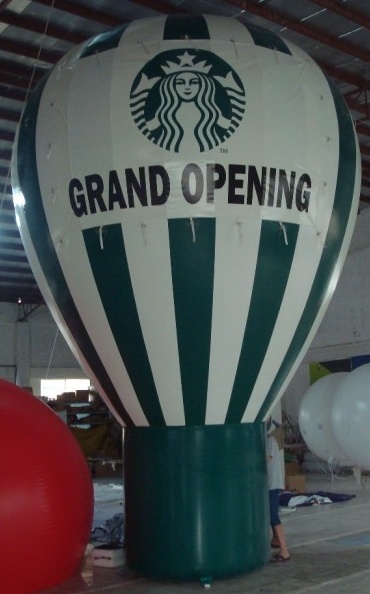 Green White Rooftop Ad Grand Opening Balloon