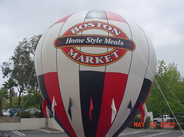 Red White Rooftop Ad Boston Home Style Meal Market Balloon