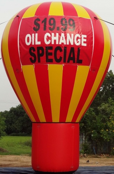 Red Yellow Rooftop Ad Oil Change Special Balloon