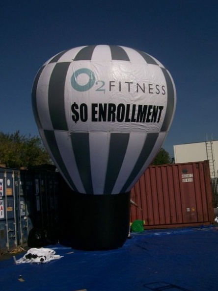 White Black Rooftop Ad Fitness Enrollment Balloon