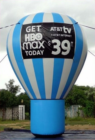 White Blue Rooftop Ad At T Tv Balloon