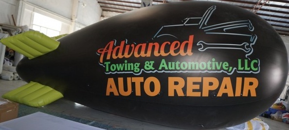Black Advertising Advanced Towing Auto Blimp