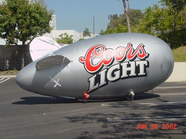 Cement Red Advertising Coors Light Blimp