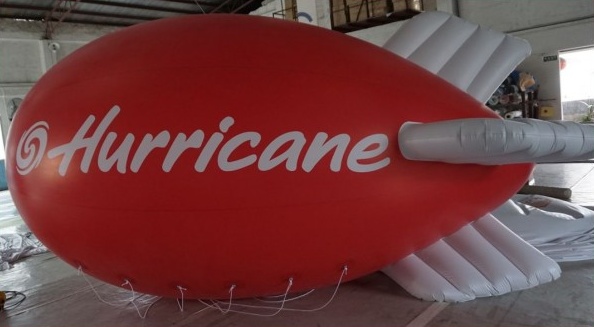Red Advertising Hurricane Blimp