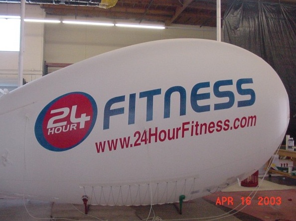 White Advertising 24Hour Fitness Blimp