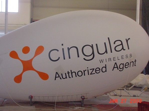 White Advertising Cingular Authorized Agent Blimp
