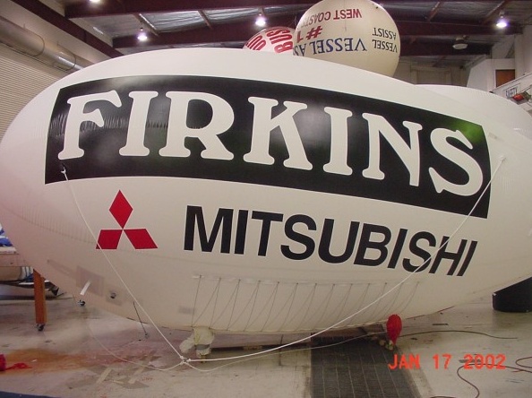 White Advertising Firkins Mitsubishi Blimp