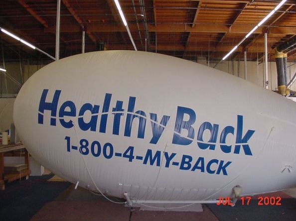 White Advertising Healthy Back Blimp