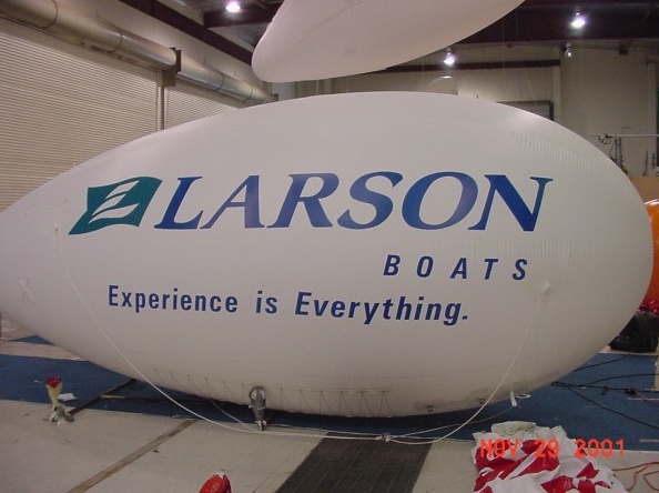 White Advertising Larson Boat Blimp
