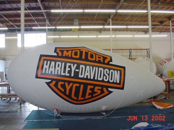 White Advertising Motor Harley Davidson Cycles Blimp