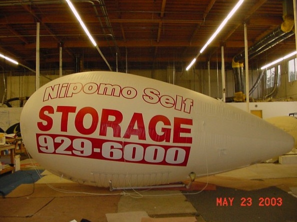 White Advertising Nipomo Self Storage Blimp