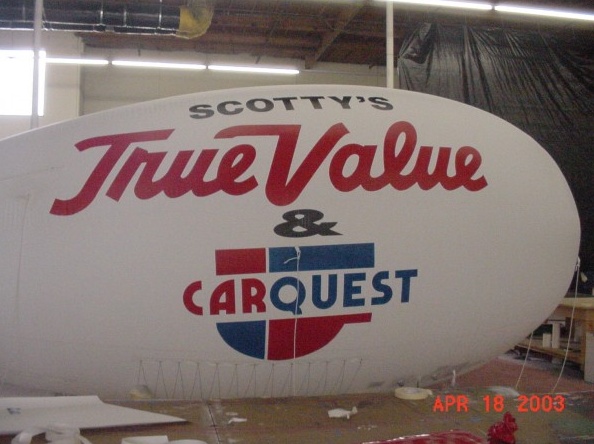 White Advertising Scottys Truevalue Carquest Blimp