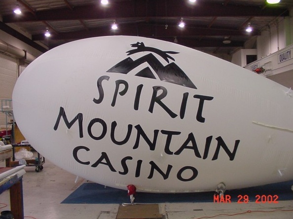 White Advertising Spirit Moutain Casino Blimp