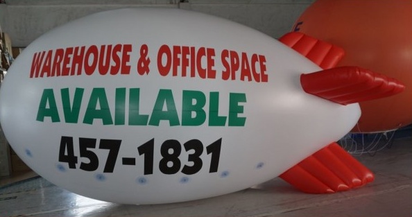 White Advertising Warehouse Office Space Available Blimp