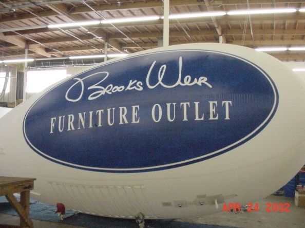 White Blue Advertising Books Wave Furniture Outlet Blimp