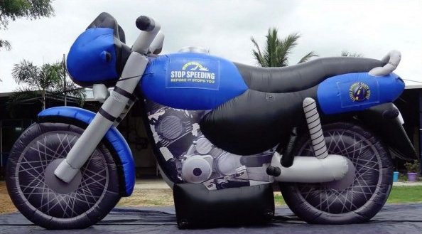 Black Blue Custom Stop Speeding Inflatable