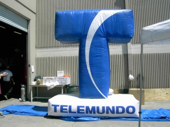 Blue White Telemundo Custom Inflatable