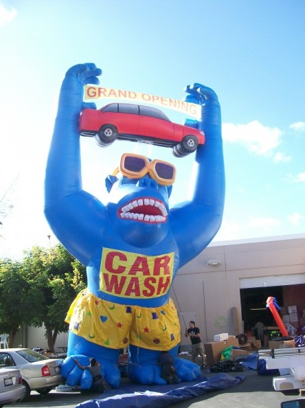Blue Yellow Custom Car Wash Inflatables