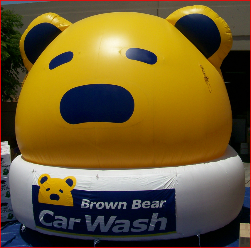 Custom Inflatable Bear Mascot for Car Wash