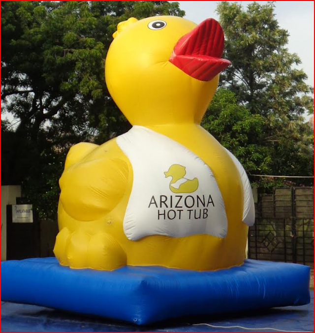 Custom Inflatable Rubber Duck for Hot Tub Retailer
