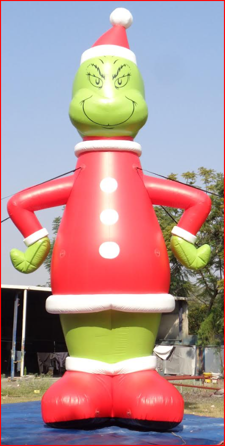 Giant Inflatable Grinch Character for Auto Dealership Holiday Sale