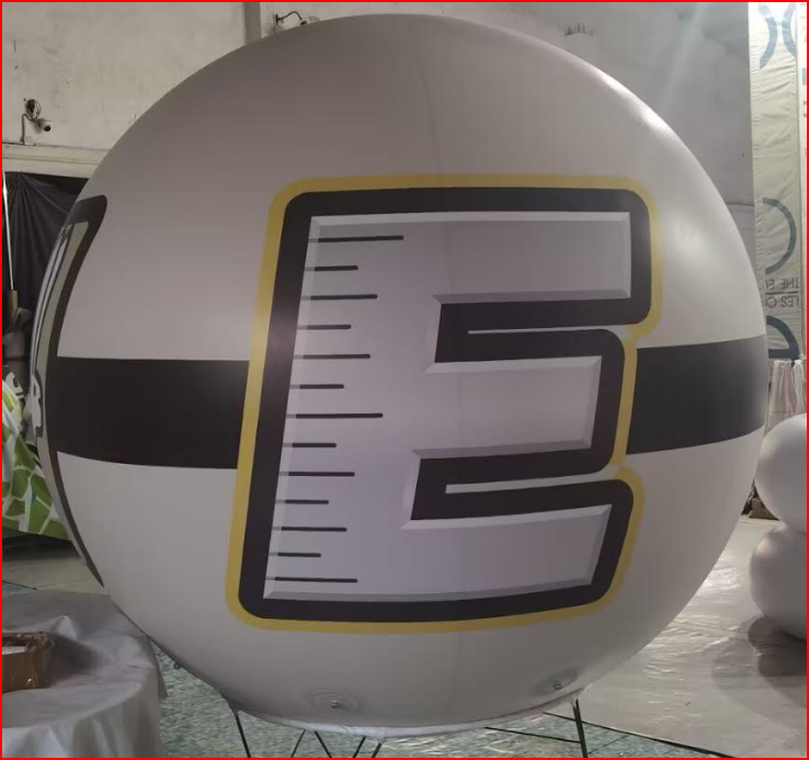 White and Black Branded Helium Sphere for Trade Show