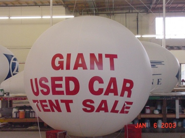 White Red Helium Giant Used Car Tent Sale Sphere