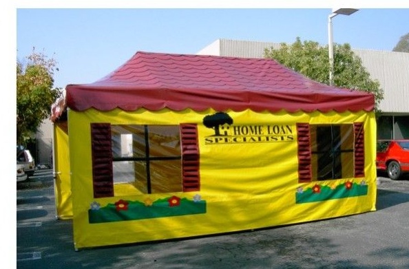 Red Yellow Custum Home Loan Specialists Tent