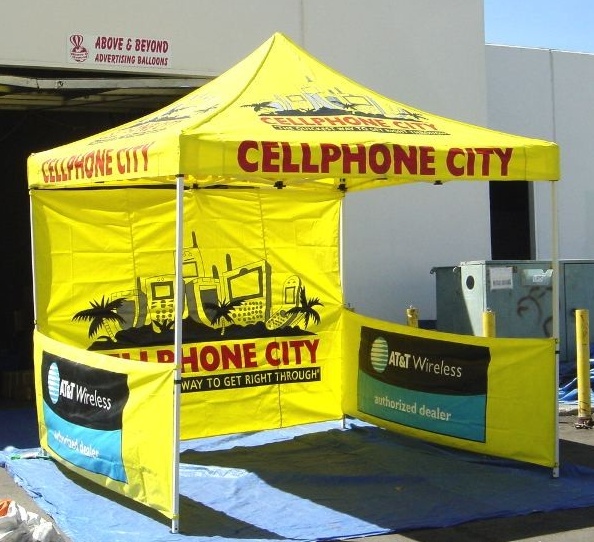 Yellow Custom Cellphone City Tent