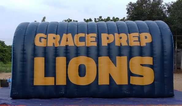 Black Yellow Football Grace Prep Lions Tunnel