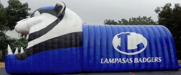 Blue White Football Lampasas Badgers Tunnel