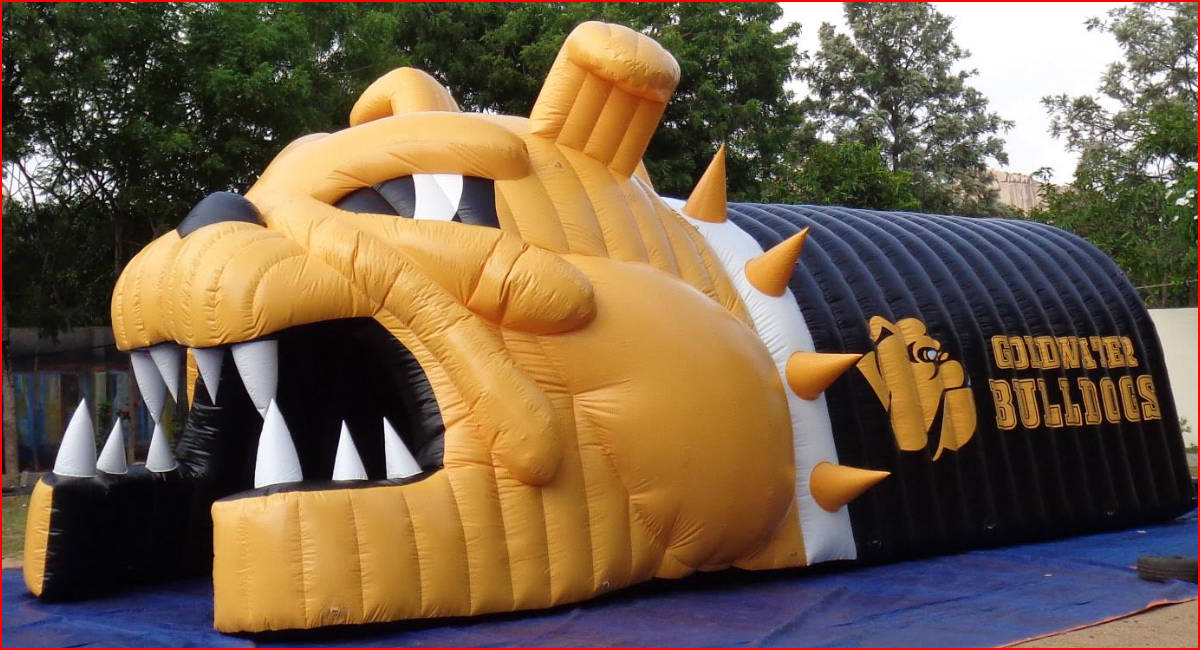 Black and Gold Bulldogs Mascot Football Tunnel