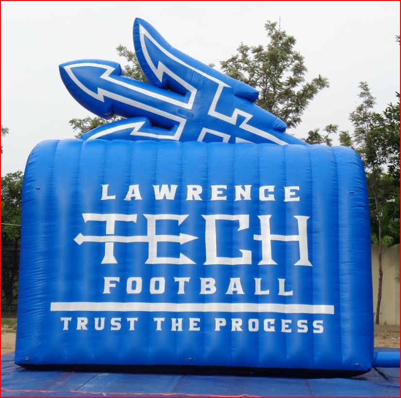 Lawrence Tech Football Team Inflatable Display